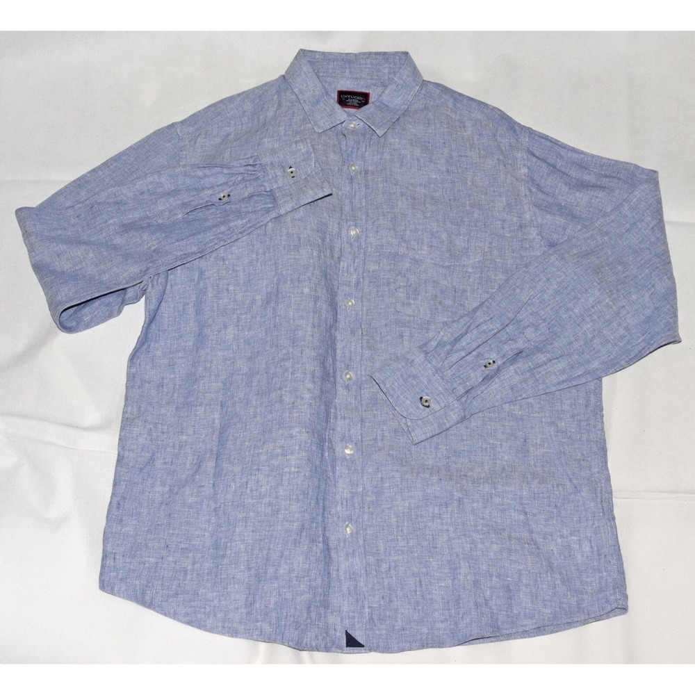 UNTUCKit Wrinkle Resistant Linen Men's Long Sleeve Button Front Shirt Size XL